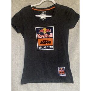 Red Bull KTM Racing Team T-Shirt Small Gray Short Sleeve Women Moto Fitted